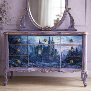 Papel De Seda Catedral Gótica Etérea de Lua Cheia Decoupage