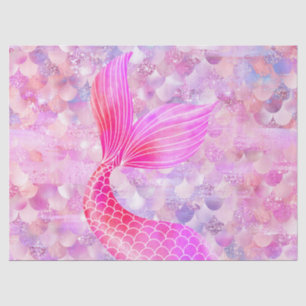 Papel De Seda Cauda da Sereia Rosa-Gliteira