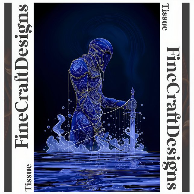 Papel De Seda Cavaleiro Nobre Azul com Desligamento de Espadas D (Criador carregado)