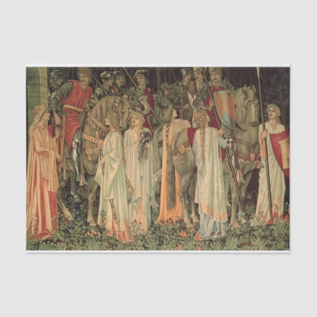 Papel De Seda Cavaleiros medievais da Mesa redonda (Frente )