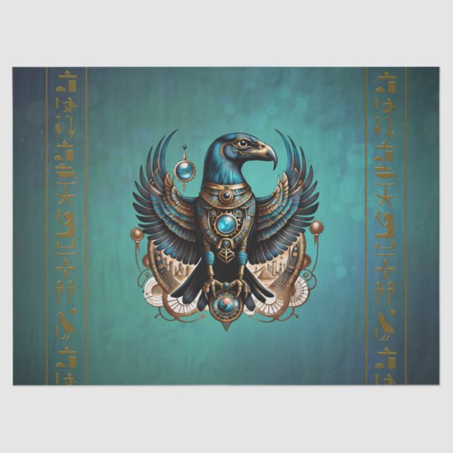 Papel De Seda Cavalgue o deus falcão. (Frente )