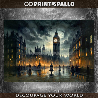 Papel De Seda Cavalheiro sob Big Ben no século XIX -