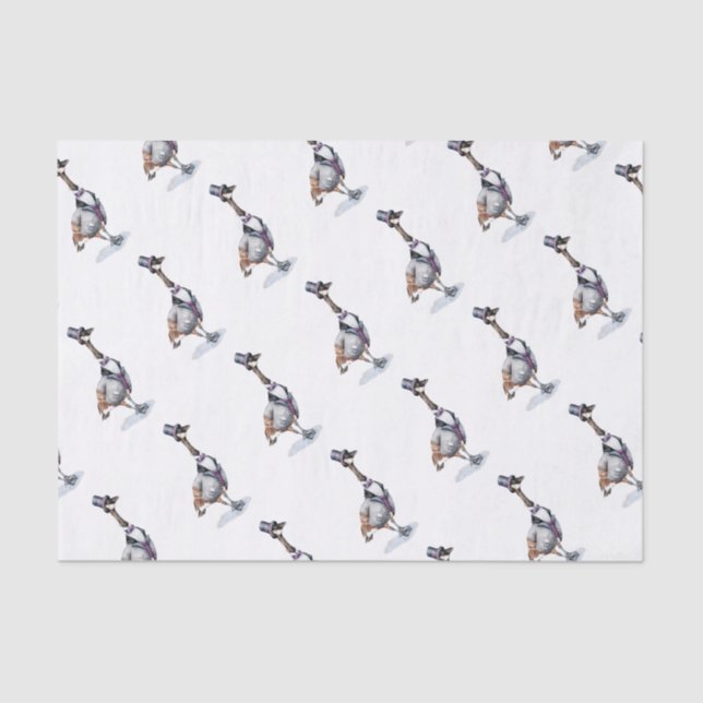 Papel De Seda Cavalheiro vitoriano ganso num chapéu alto (Frente )