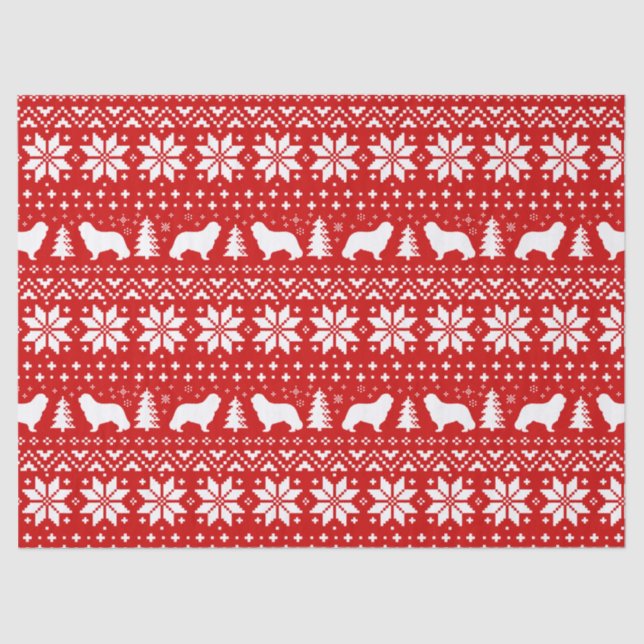 Papel De Seda Cavalier King Charles Silhouettes Natal (Frente )