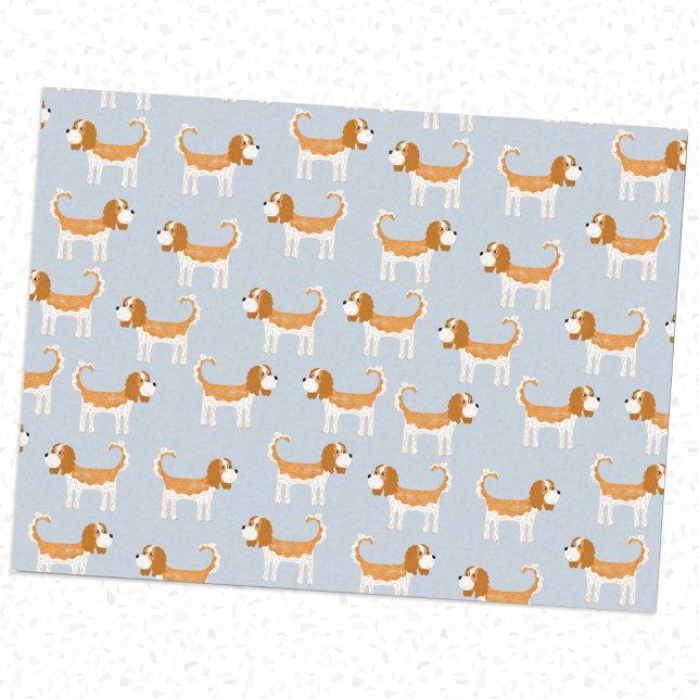 Papel De Seda Cavalier King Charles Spaniel Dog (Cavalier King Charles Spaniel dog tissue paper for animal lovers)