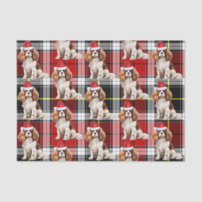 Papel De Seda Cavalier King Charles Spaniel Dog Natal (Frente )