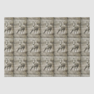 Papel De Seda Cavalo Andaluz Russo Galopante
