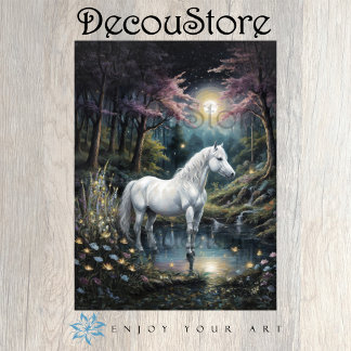 Papel De Seda Cavalo Branco em uma Desnuvem de Oásis Pacífica