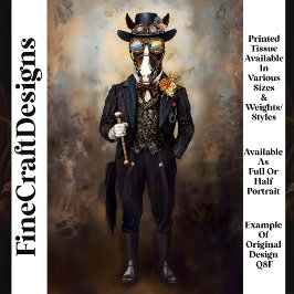 Papel De Seda Cavalo Chic Antropomórfico Steampunk Q8F Decoupage