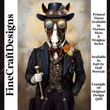 Cavalo Chic Antropomórfico Steampunk Q8H Decoupage