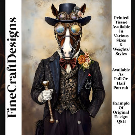 Papel De Seda Cavalo Chic Antropomórfico Steampunk Q8H Decoupage