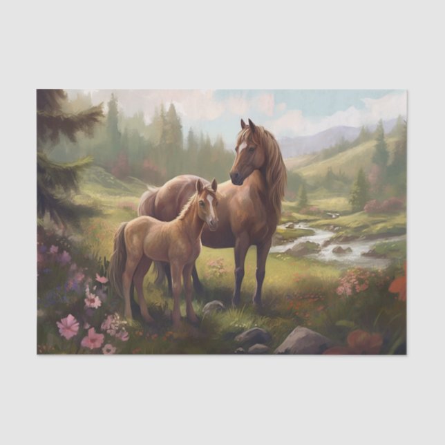 Papel De Seda Cavalo com Galo (Frente )