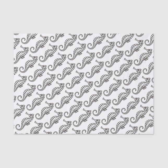 Papel De Seda Cavalo-da-costa preto (Frente )