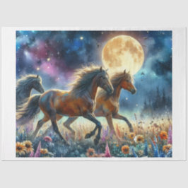 Papel De Seda Cavalo de flor selvagem