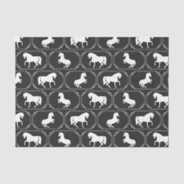 Papel De Seda Cavalo em Silhueta Enquadrado