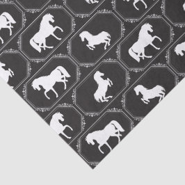 Papel De Seda Cavalo em Silhueta Enquadrado