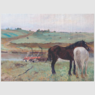 Papel De Seda Cavalo em um campo, Edgar Degas