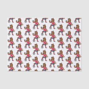 Papel De Seda Cavalo engraçado bonito jogando cartoon de futebo