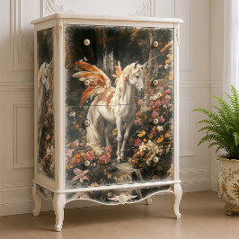 Papel De Seda Cavalo Fada Laranja Floral Floresta Upcycling
