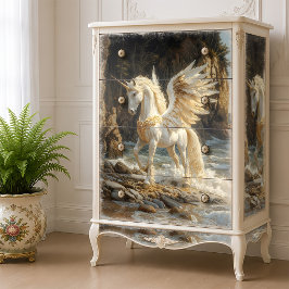 Papel De Seda Cavalo Fantástico do Oceano Mítico Unicórnio de As