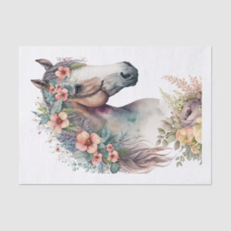 Papel De Seda Cavalo Floral III