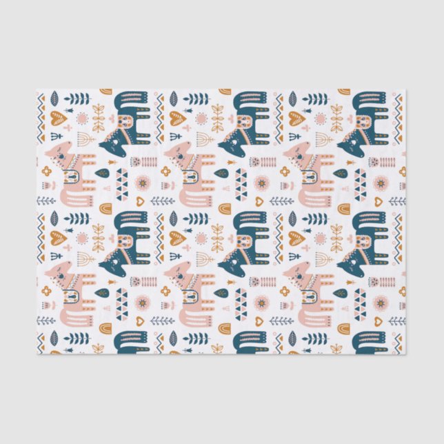 Papel De Seda Cavalo Folkart Nórdico (Frente )