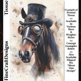 Papel De Seda Cavalo Garanhão Steampunk Vitoriano Decoupage DF2L