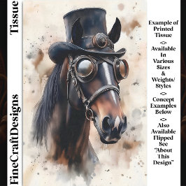 Papel De Seda Cavalo Garanhão Steampunk Vitoriano Decoupage DF2R