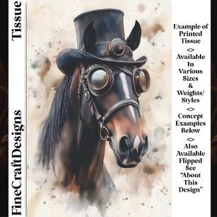 Papel De Seda Cavalo Garanhão Steampunk Vitoriano Decoupage DF2R