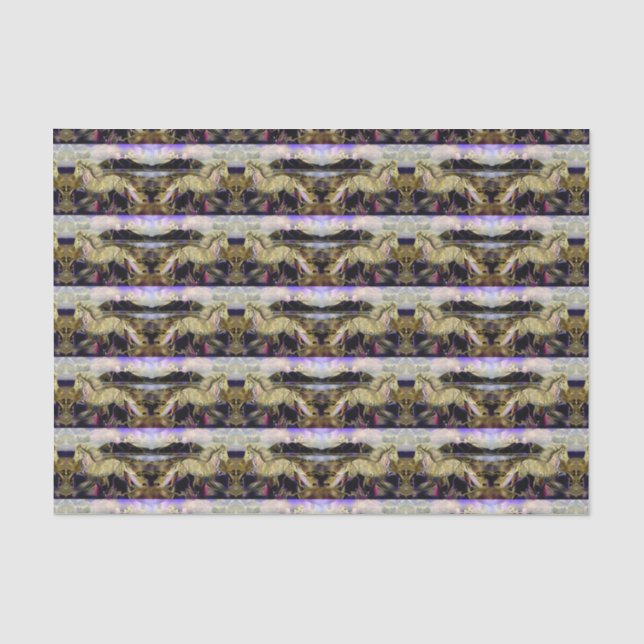 Papel De Seda Cavalo Islandês Art Déco (Frente )