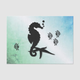 Papel De Seda Cavalo-marinho ao Verde