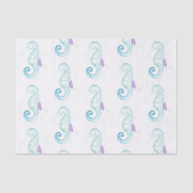 Papel De Seda Cavalo marinho em pastos (Frente )