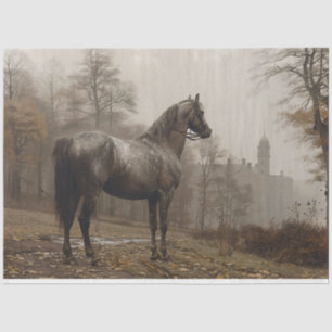 Papel De Seda Cavalo na Desnutação da Vintagem da Gloom