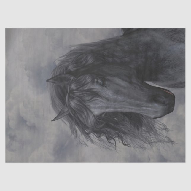 Papel De Seda Cavalo Negro (Frente )
