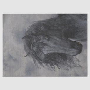 Papel De Seda Cavalo Preto