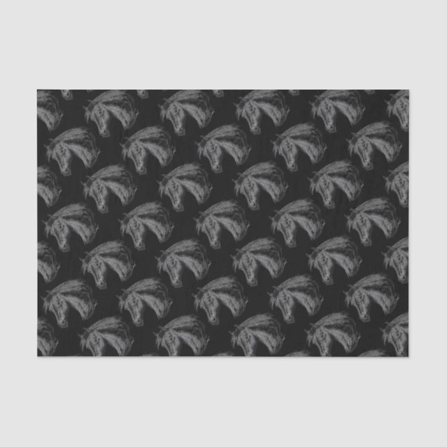 Papel De Seda Cavalo: Preto (Frente )