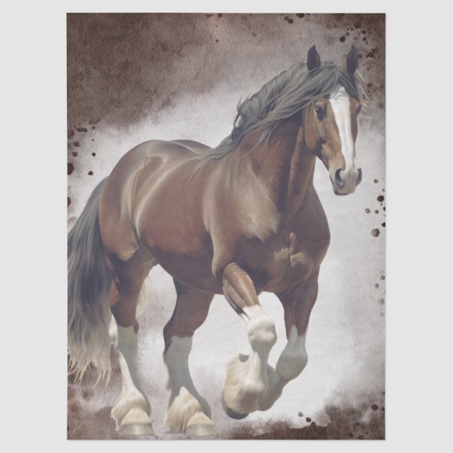 Papel De Seda Cavalo Shire (Frente )