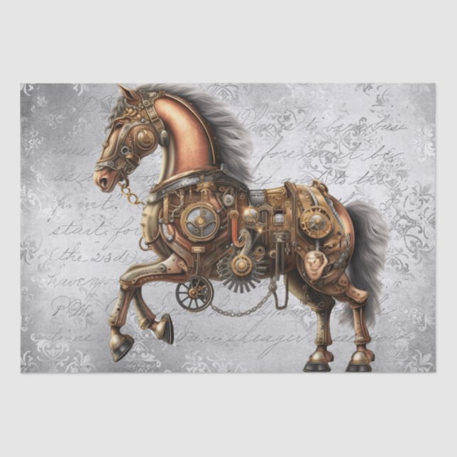 Papel De Seda Cavalo Steampunk (Frente )