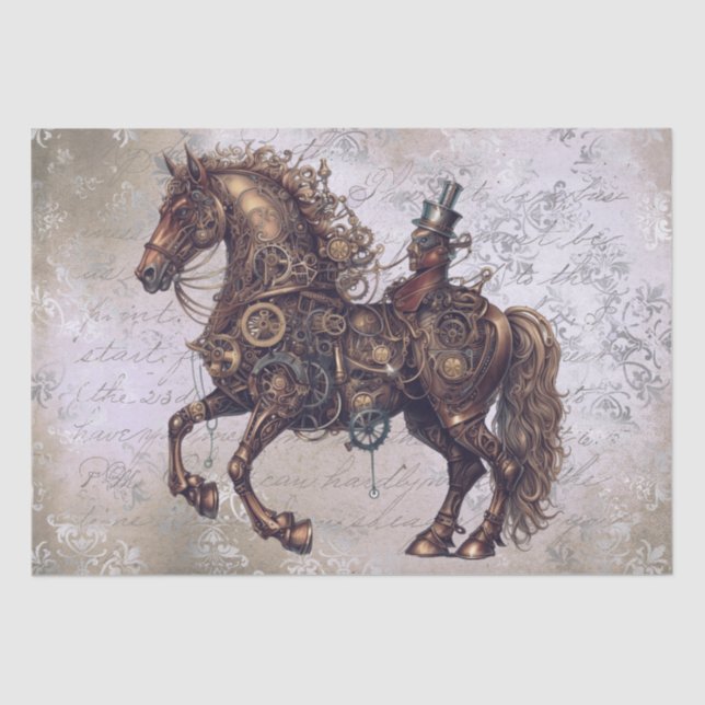 Papel De Seda Cavalo Steampunk (Frente )