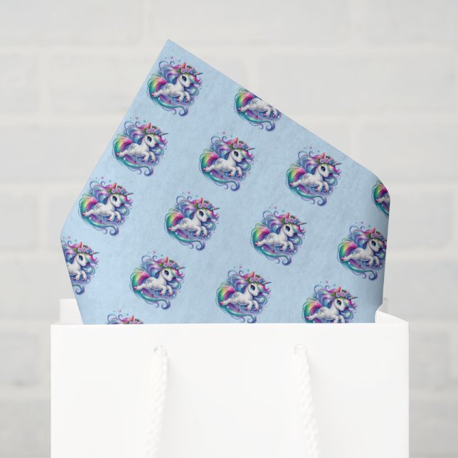 Papel De Seda Cavalo Unicórnio Mágico (Sacola de presentes)
