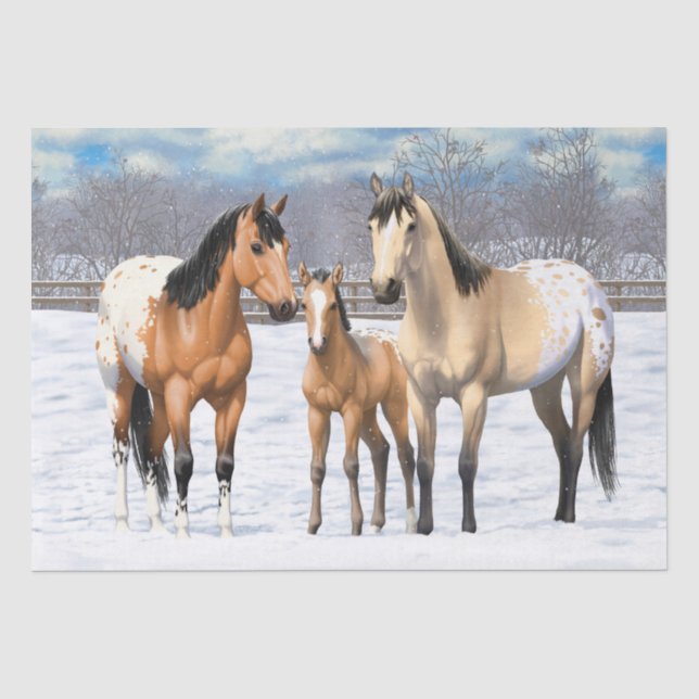 Papel De Seda Cavalos Appaloosa De Pele Escareca (Frente )