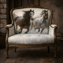 Cavalos de Inverno Correndo Lado a Lado Decoupage