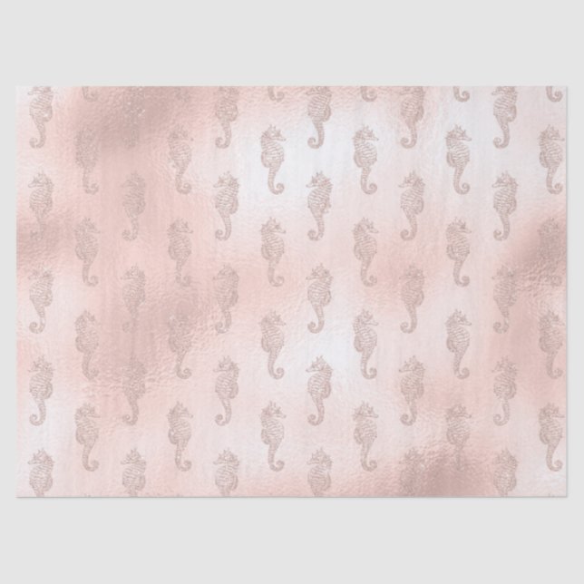 Papel De Seda Cavalos-marinhos na desmontagem rosa (Frente )