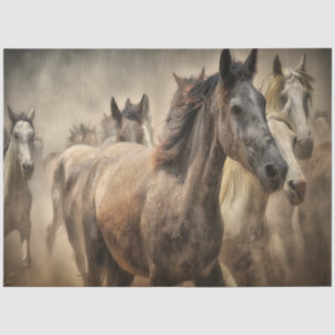 Papel De Seda Cavalos na despoliação Sepia
