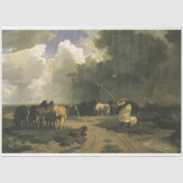 Papel De Seda Cavalos numa tempestade (equino)