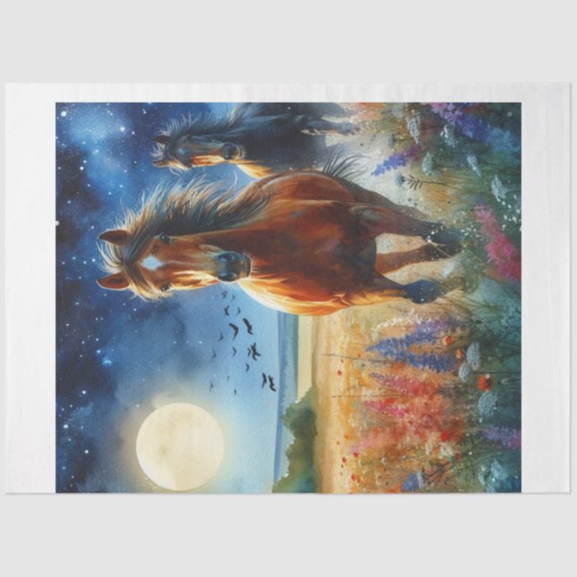 Papel De Seda Cavalos Selvagens (Frente )