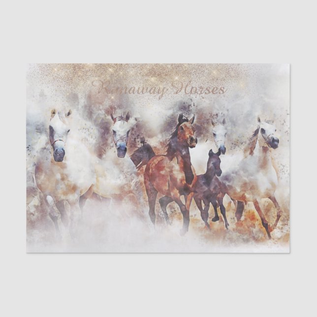 Papel De Seda Cavalos Selvagens "Cavalos Fuzileiros" (Frente )