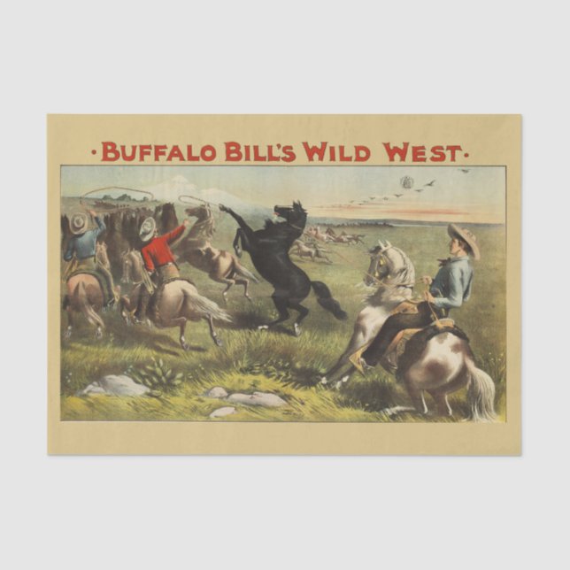 Papel De Seda Cavalos Selvagens Oeste de Buffalo Bill (Frente )