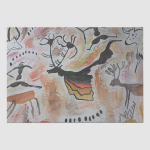 Papel De Seda Cave Art Abstrato