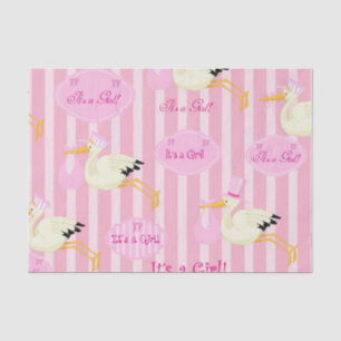 Papel De Seda Cegonha de menina